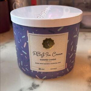 Bath & Body Works Purple and White Scented Candle